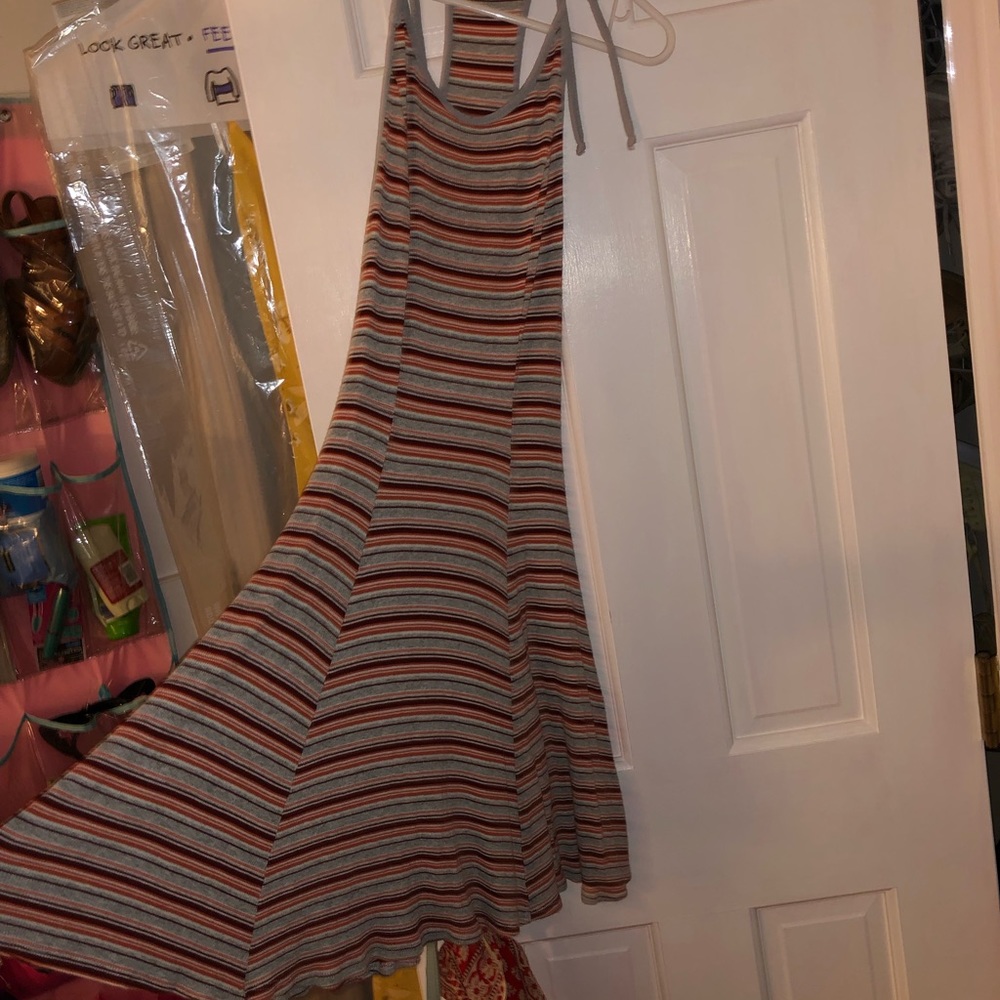 BDG Multi-colored Striped Ribbed Sundress